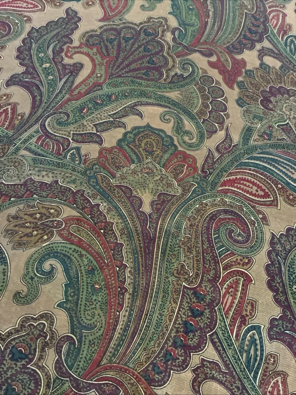 American Living Paisley Sheer Curtain Panel in Olive Green and Brown